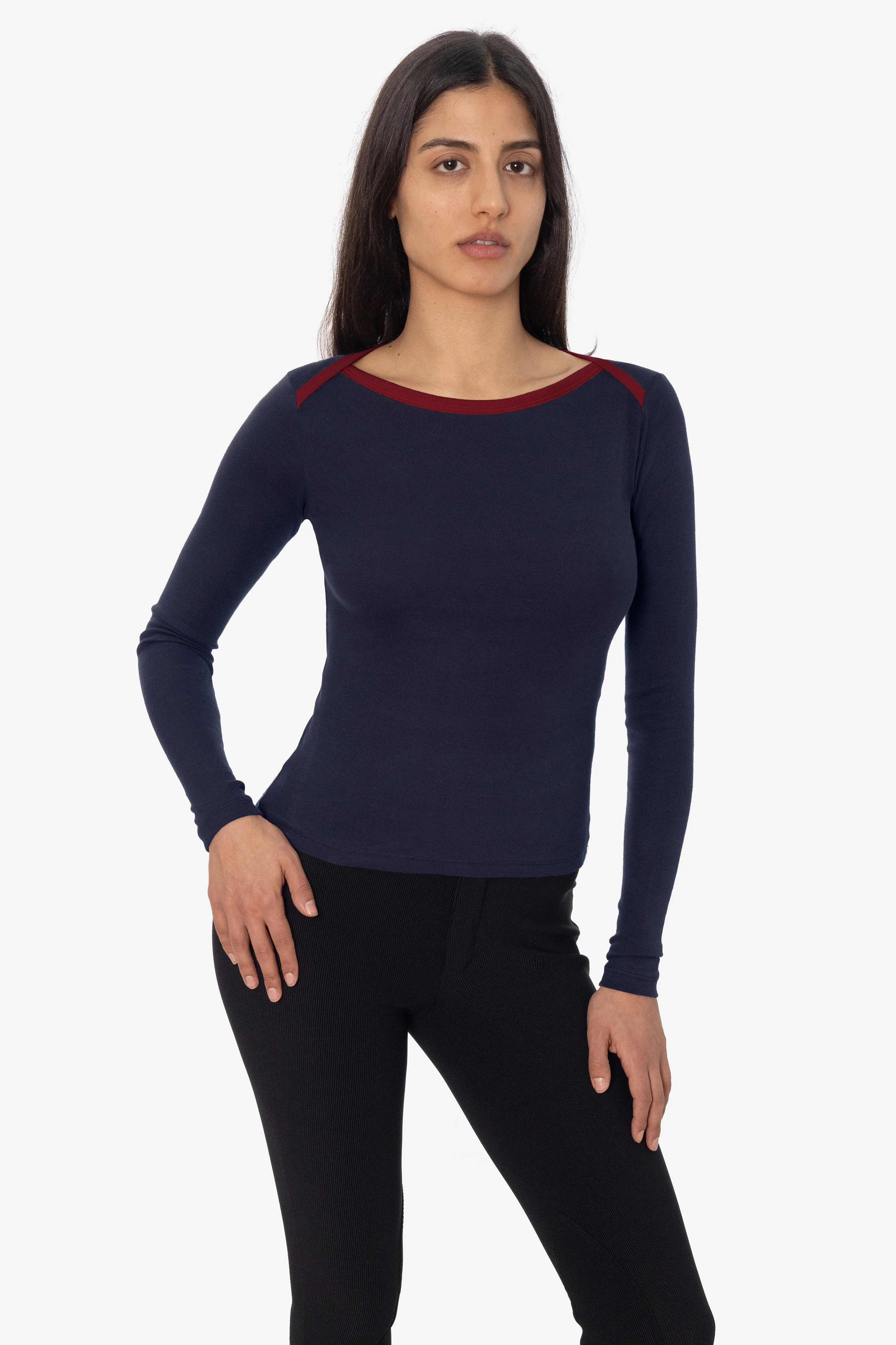 43070 - Baby Rib L/S Lap Neck Tee