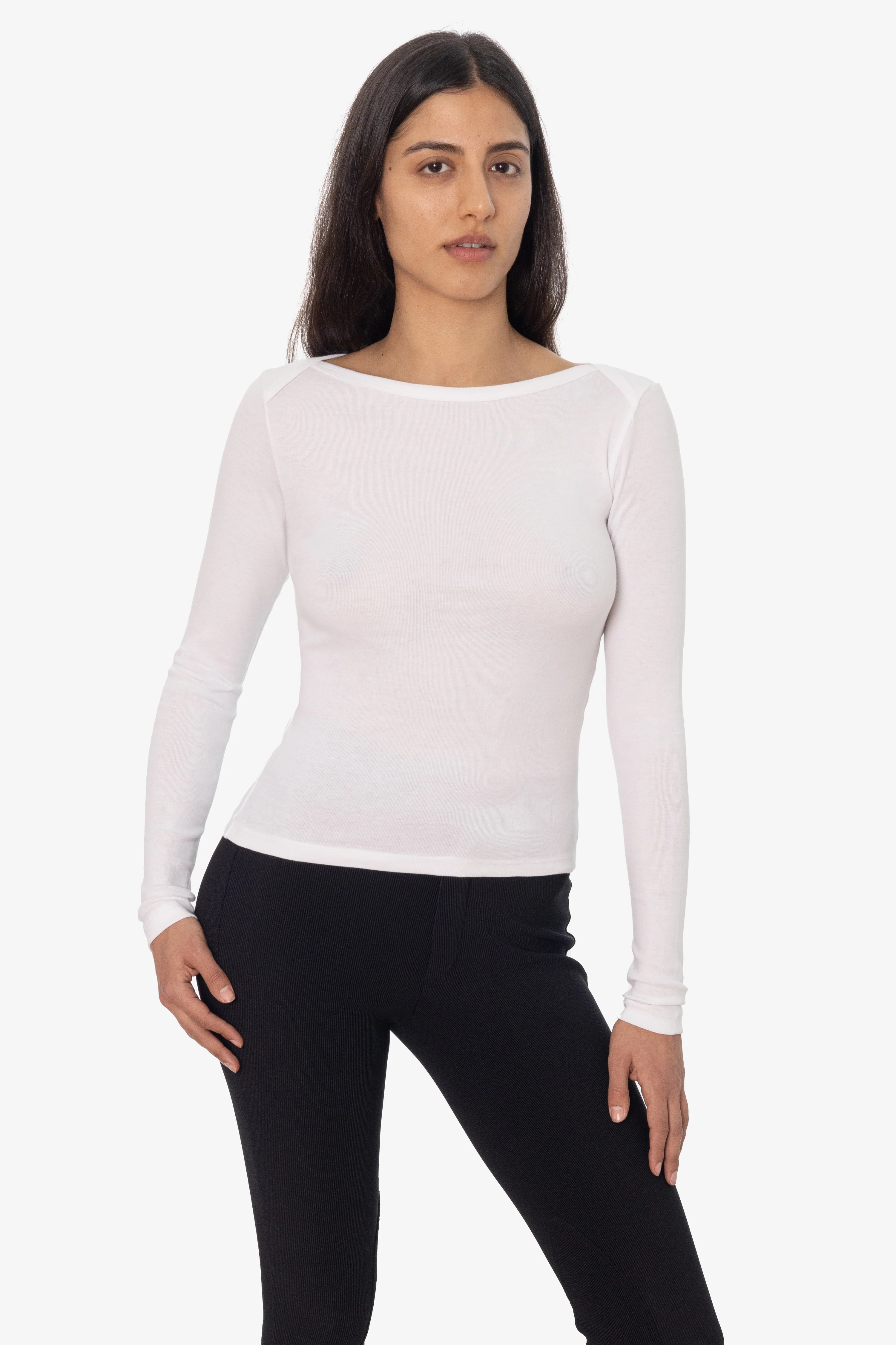 43070 - Baby Rib L/S Lap Neck Tee - Image 3