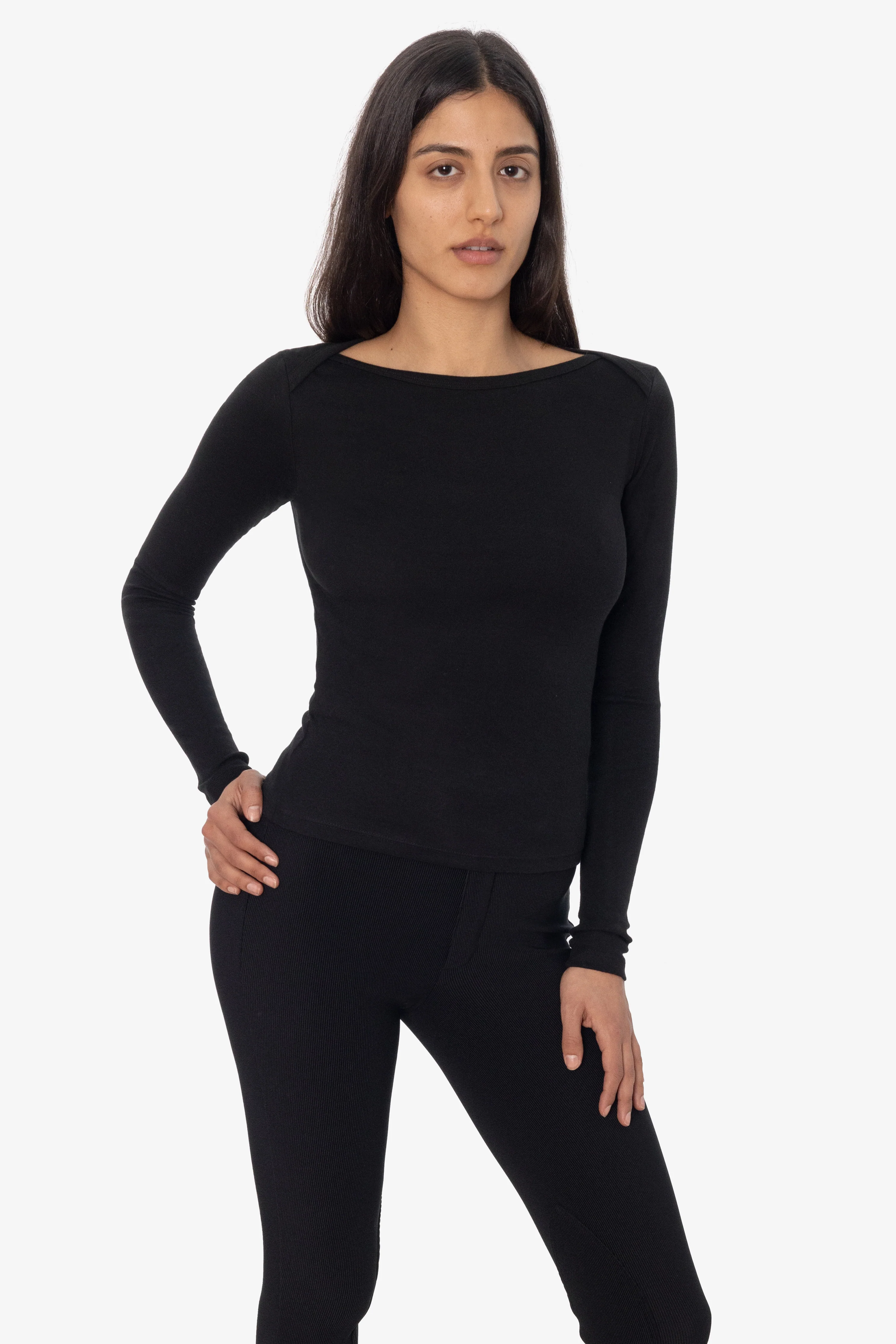 43070 - Baby Rib L/S Lap Neck Tee - Image 4