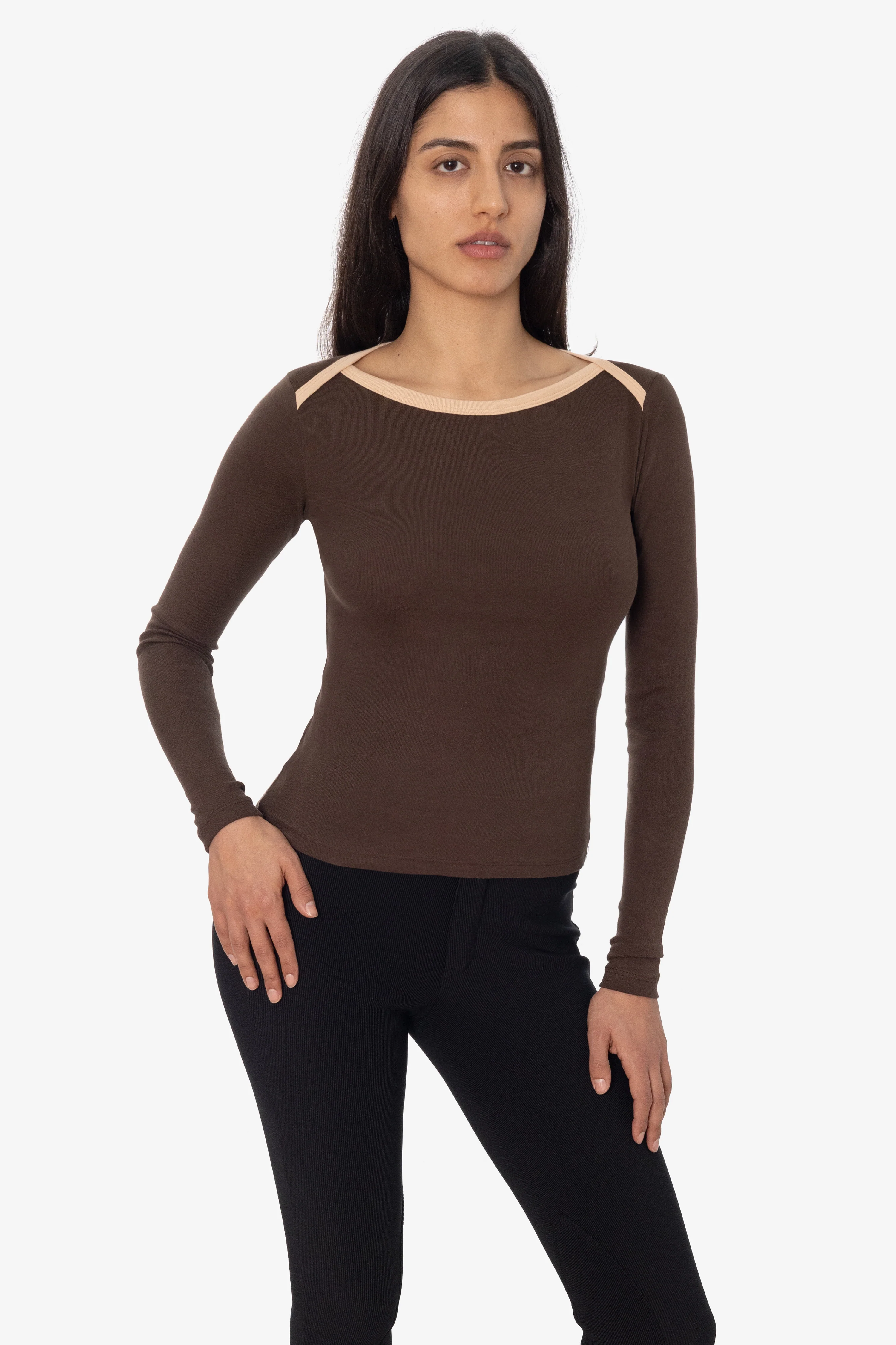 43070 - Baby Rib L/S Lap Neck Tee - Image 5
